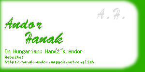 andor hanak business card